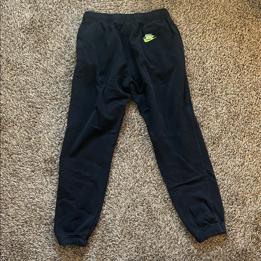 Nike Black Sweatpants with White and Green Logos - Picture 8 of 9